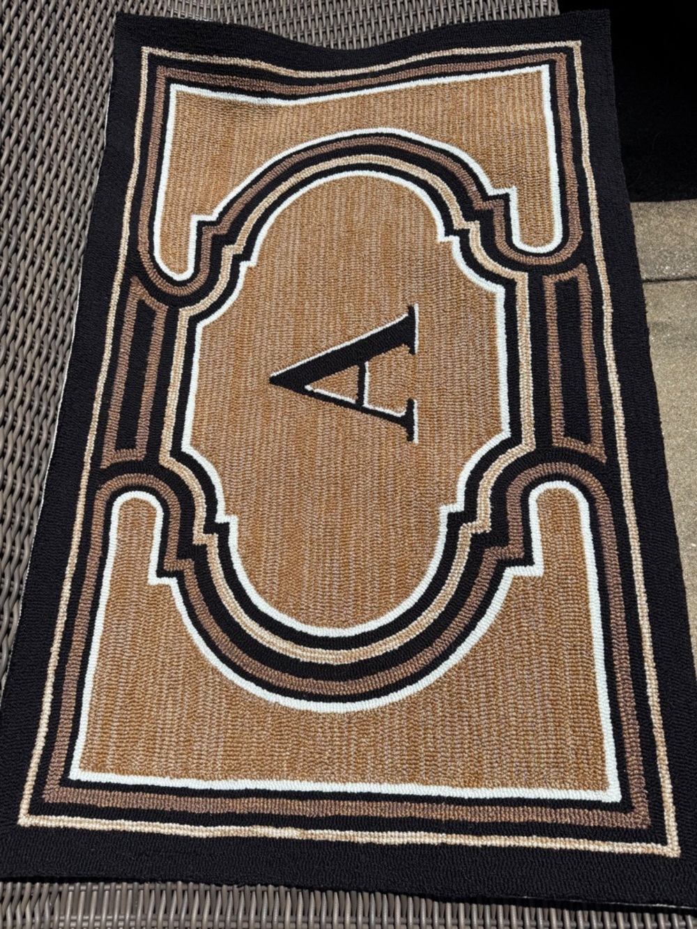 Frontgate Monogrammed 'A' Indoor/Outdoor Rug